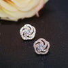 Rose Flower Zircon Crystal Stud Earrings-Earrings-Arimonz-Arimonz