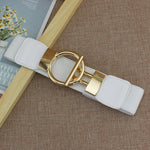 Round Buckle Elastic Belt-Belts-Arimonz-White-Arimonz