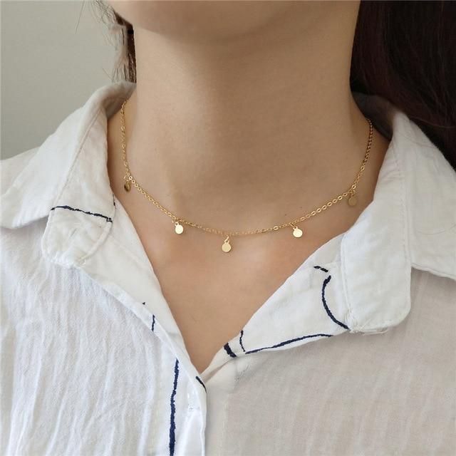 Round Choker Necklace For Women Minimalist Fine Jewelry Cute Accessory-Necklaces-Arimonz-gold-Arimonz