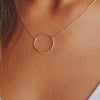 Round Circle Pendant Necklace for Women Fashion Chain Statement Necklace-Necklaces-Arimonz-Arimonz