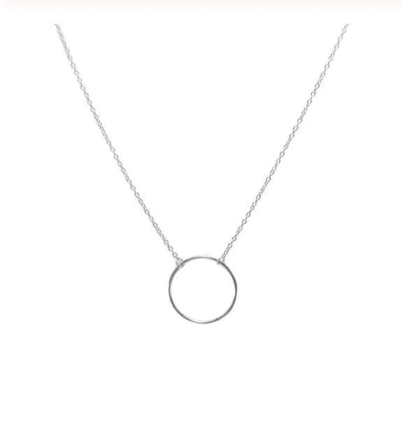 Round Circle Pendant Necklace for Women Fashion Chain Statement Necklace-Necklaces-Arimonz-Silver-Arimonz