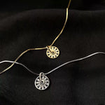 Round Compass Pendant Necklace Clavicle Chain For Women Jewelry-Necklaces-Arimonz-Arimonz