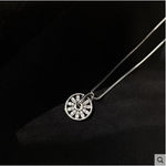 Round Compass Pendant Necklace Clavicle Chain For Women Jewelry-Necklaces-Arimonz-silver-Arimonz