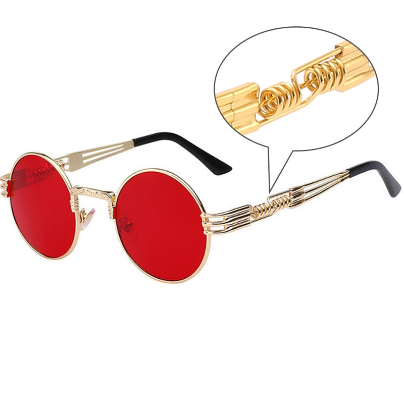 Round Sunglasses Women Metal Glasses Vintage Sunglasses-Sunglasses-Arimonz-Arimonz