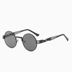 Round Sunglasses Women Metal Glasses Vintage Sunglasses-Sunglasses-Arimonz-Black Black-Arimonz