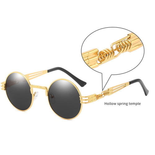 Round Sunglasses Women Metal Glasses Vintage Sunglasses-Sunglasses-Arimonz-Arimonz
