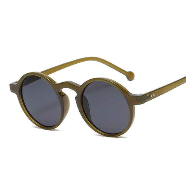 Round Sunglasses Women Sun Glasses Vintage Retro Small Frame Glasses-Sunglasses-Arimonz-Dark Green-Arimonz