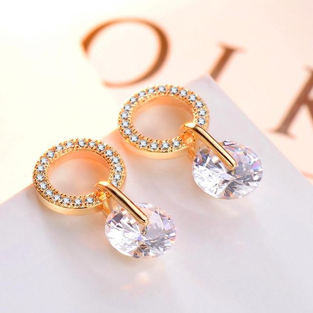 Round Women Drop Earrings Stylish Women Earring Jewelry-Earrings-Arimonz-Gold-Arimonz