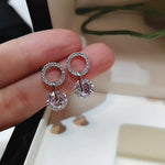 Round Women Drop Earrings Stylish Women Earring Jewelry-Earrings-Arimonz-Silver-Arimonz