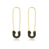 Safety Pin Studs Earrings for Women Jewelry Ear Cuff Accessories-Earrings-Arimonz-Black-Arimonz