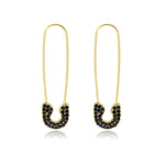 Safety Pin Studs Earrings for Women Jewelry Ear Cuff Accessories-Earrings-Arimonz-Black-Arimonz
