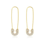Safety Pin Studs Earrings for Women Jewelry Ear Cuff Accessories-Earrings-Arimonz-White-Arimonz