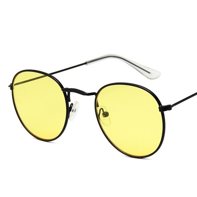 Sarah Vintage Oval Classic Sunglasses-Sunglasses-Arimonz-BlackYellow-Arimonz