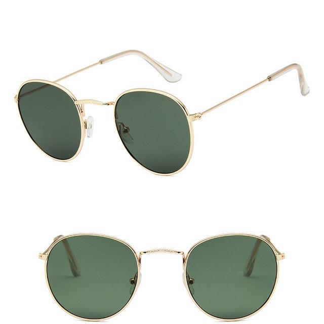 Sarah Vintage Oval Classic Sunglasses-Sunglasses-Arimonz-GoldDeepGreen-Arimonz