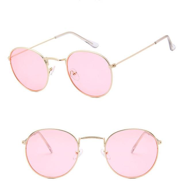 Sarah Vintage Oval Classic Sunglasses-Sunglasses-Arimonz-GoldOceanPink-Arimonz
