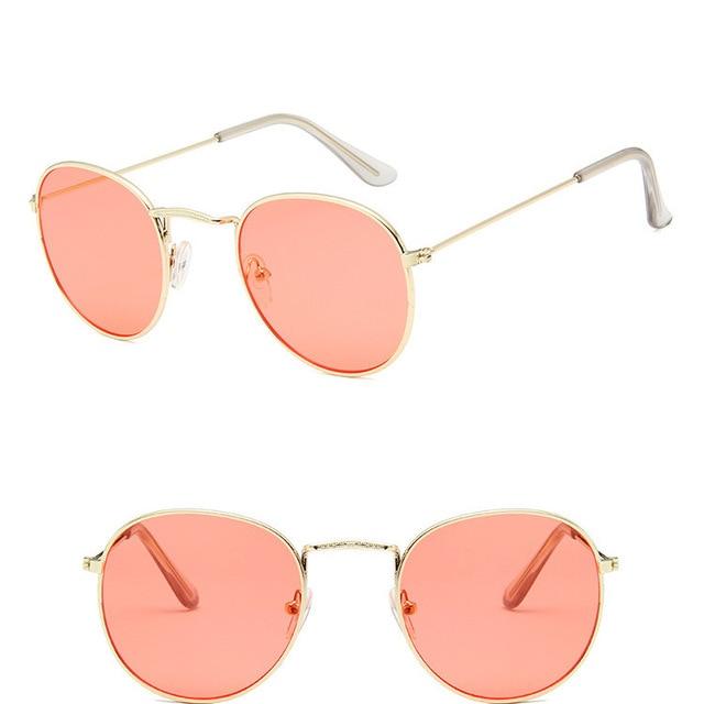 Sarah Vintage Oval Classic Sunglasses-Sunglasses-Arimonz-GoldOceanRed-Arimonz