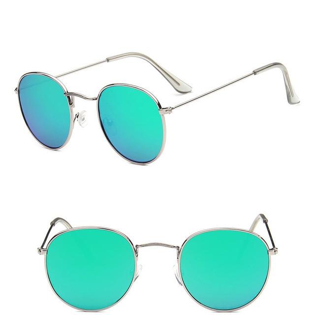 Sarah Vintage Oval Classic Sunglasses-Sunglasses-Arimonz-SilverGreen-Arimonz