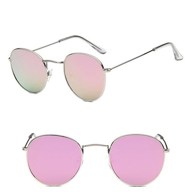 Sarah Vintage Oval Classic Sunglasses-Sunglasses-Arimonz-SilverPink-Arimonz