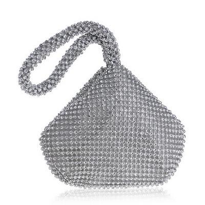 Scarlett Rhinestones Clutch Bag-Handbags-Arimonz-Silver-Arimonz