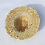 Seashell Beaded Beach Hat With Chain For Women Straw Woven Fedora Hat-Summer Hats-Arimonz-Arimonz