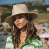 Seashell Beaded Beach Hat With Chain For Women Straw Woven Fedora Hat-Summer Hats-Arimonz-Arimonz