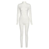 See-Through Hollow Out Jumpsuit Women Turtleneck Net Plaid Rompers-Night Out Jumpsuits & Rompers-Arimonz-Arimonz