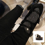 Sequined Jeans Women Stretch Skinny Pencil Pants Female Denim Trouser-Skinny Jeans-Arimonz-Black Sequin with Belt-S-Arimonz