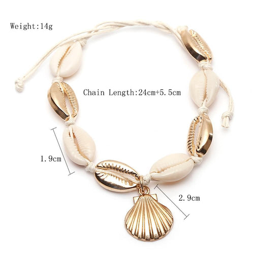 Shell Conch Rope Anklets For Women Foot Jewelry Bracelet Ankle on Leg-Anklets-Arimonz-Arimonz
