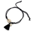 Shell Tassel Anklet for Women Girls Foot Jewelry Sandals Bracelet-Anklets-Arimonz-Black-Arimonz