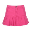 Short A-Line Denim Skirt For Women Pocket Above Knee Skirt Mini Skirts-Denim Skirts-Arimonz-Pink-S-Arimonz