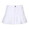Short A-Line Denim Skirt For Women Pocket Above Knee Skirt Mini Skirts-Denim Skirts-Arimonz-white-S-Arimonz