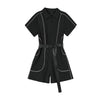Short-Sleeve Zipper Lapel Slim Wide Leg One Piece Style Jumpsuit-Casual Jumpsuits & Rompers-Arimonz-Arimonz