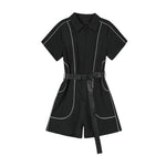 Short-Sleeve Zipper Lapel Slim Wide Leg One Piece Style Jumpsuit-Casual Jumpsuits & Rompers-Arimonz-Arimonz