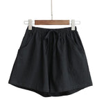 Shorts - Casual Cotton Linen Shorts Women Home High Waist Shorts Women Shorts