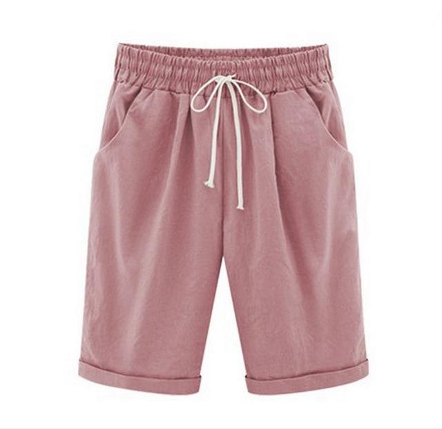Shorts - Women's Lace-Up Shorts Pockets High Waist Casual Summer Shorts