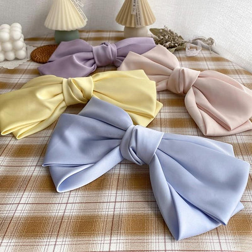 Silk Big Bow Hairpin Hair Clip Hair Accessories For Women In Many Colors-Hair Accessories-Arimonz-Arimonz
