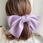 Silk Big Bow Hairpin Hair Clip Hair Accessories For Women In Many Colors-Hair Accessories-Arimonz-purple-Arimonz