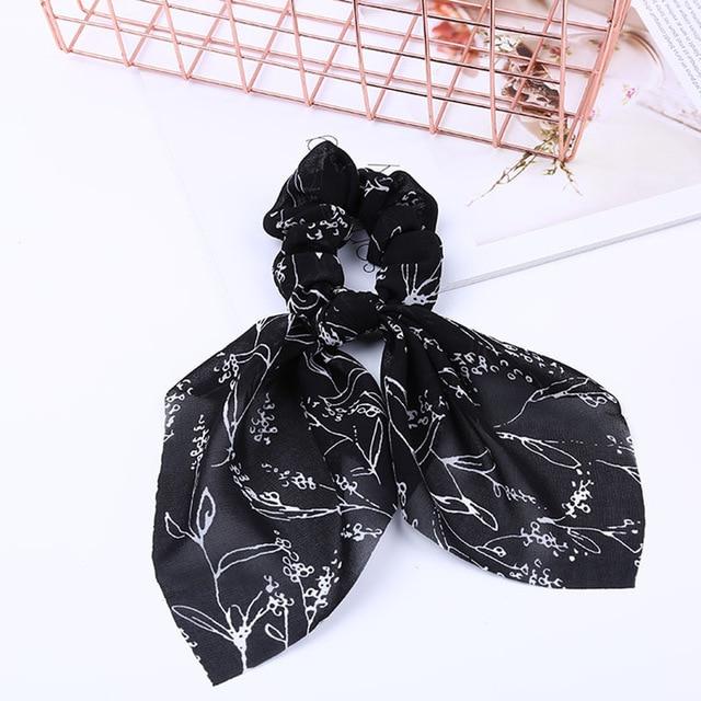 Silk Hair Scrunchies-Hair Accessories-Arimonz-Black White-Arimonz