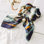Silk Hair Scrunchies-Hair Accessories-Arimonz-Blue White-Arimonz