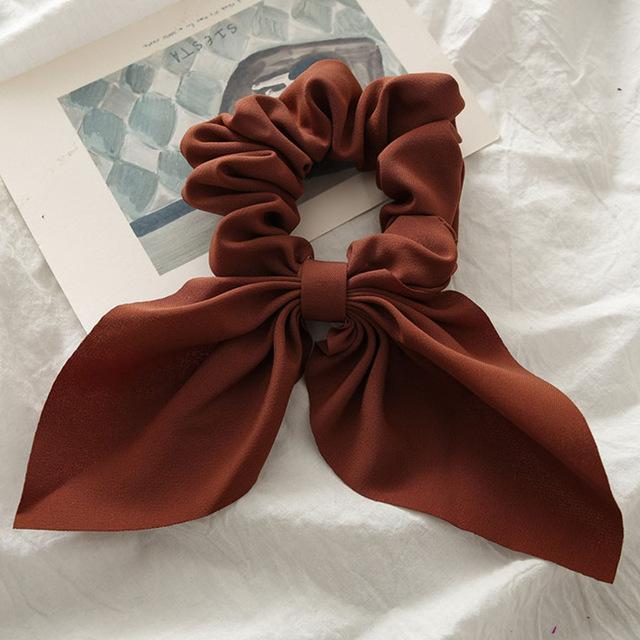 Silk Hair Scrunchies-Hair Accessories-Arimonz-Brown-Arimonz