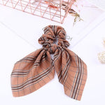 Silk Hair Scrunchies-Hair Accessories-Arimonz-Brown Stripes-Arimonz