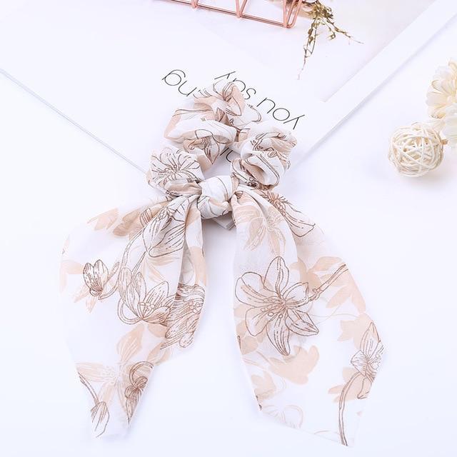 Silk Hair Scrunchies-Hair Accessories-Arimonz-Brown White-Arimonz