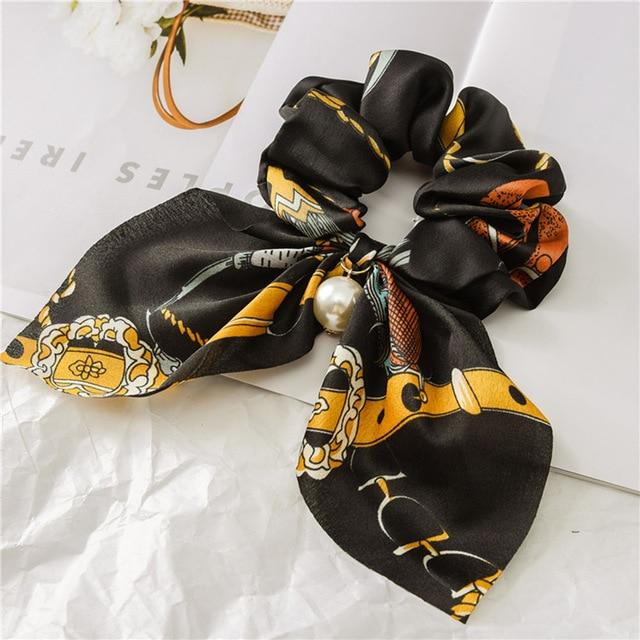 Silk Hair Scrunchies-Hair Accessories-Arimonz-Camel Black-Arimonz