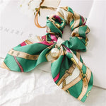 Silk Hair Scrunchies-Hair Accessories-Arimonz-Green-Arimonz