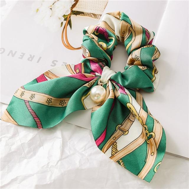 Silk Hair Scrunchies-Hair Accessories-Arimonz-Green-Arimonz
