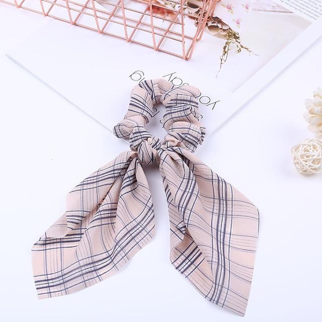 Silk Hair Scrunchies-Hair Accessories-Arimonz-Light Brown Stripes-Arimonz