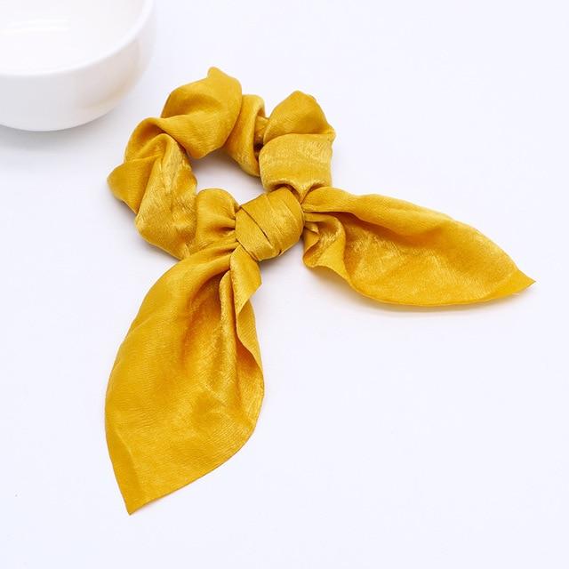 Silk Hair Scrunchies-Hair Accessories-Arimonz-Mustard-Arimonz