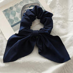 Silk Hair Scrunchies-Hair Accessories-Arimonz-Navy Blue-Arimonz