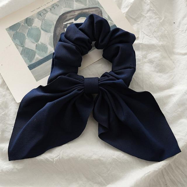 Silk Hair Scrunchies-Hair Accessories-Arimonz-Navy Blue-Arimonz