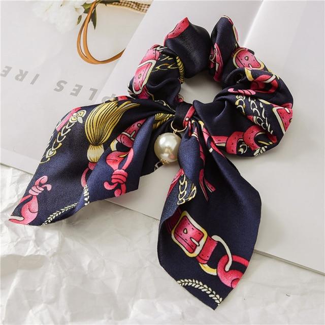 Silk Hair Scrunchies-Hair Accessories-Arimonz-Orange Blue-Arimonz